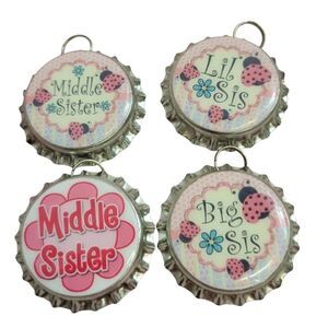 Sister bottle cap charms